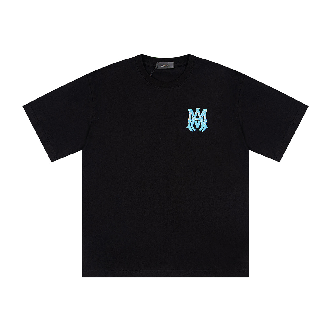 AMIRI 118 Wide Version Model Short Sleeve T Logo Print Diamond High Wind Black White S M L - Image 3