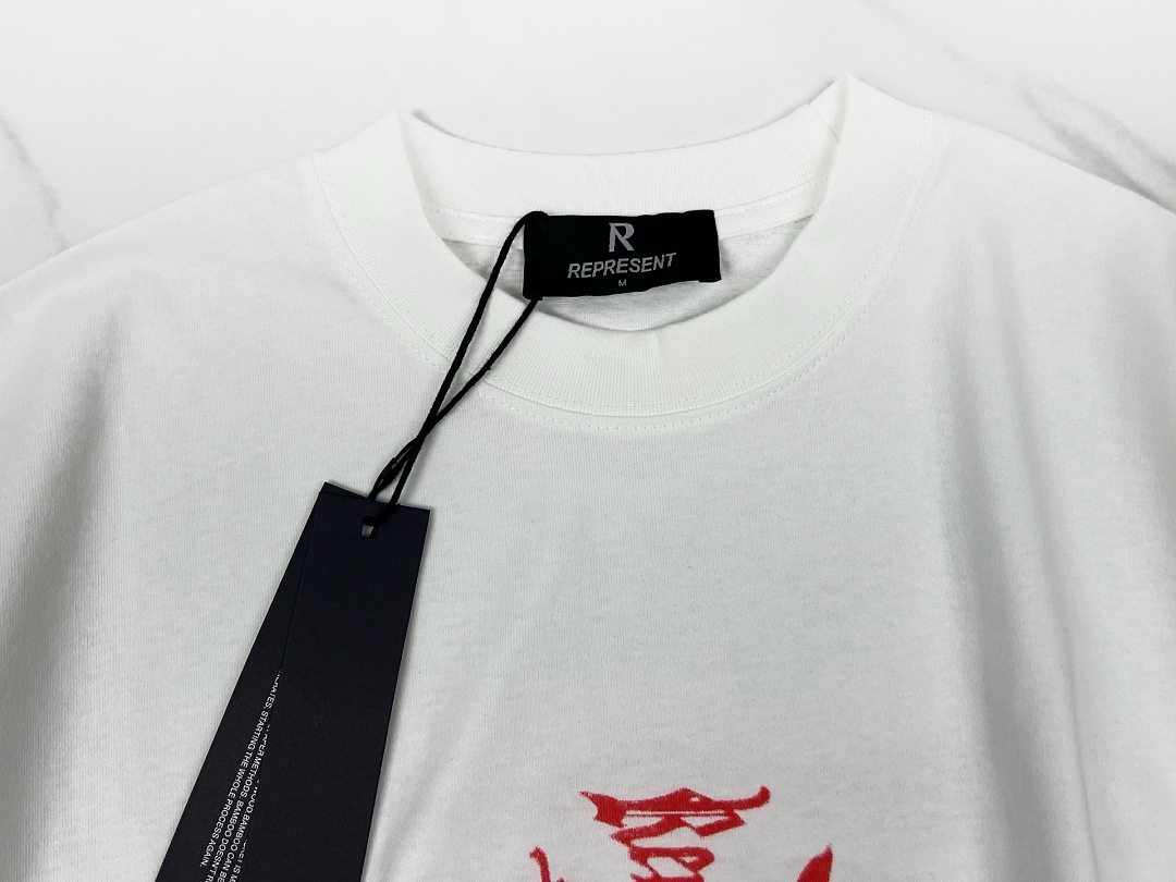 Off-White 118 REPRESENT New High Mens Womens Top Wide Short Sleeve : S M L XL Off (White) - Image 7