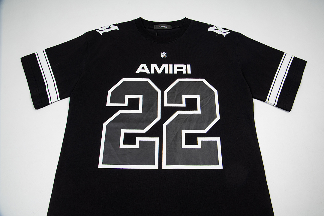 AMIRI 118 Wide Version Model Short Sleeve T Logo 22 Limited Exclusive Print High Wind Black White S M L XL 9909# - Image 9
