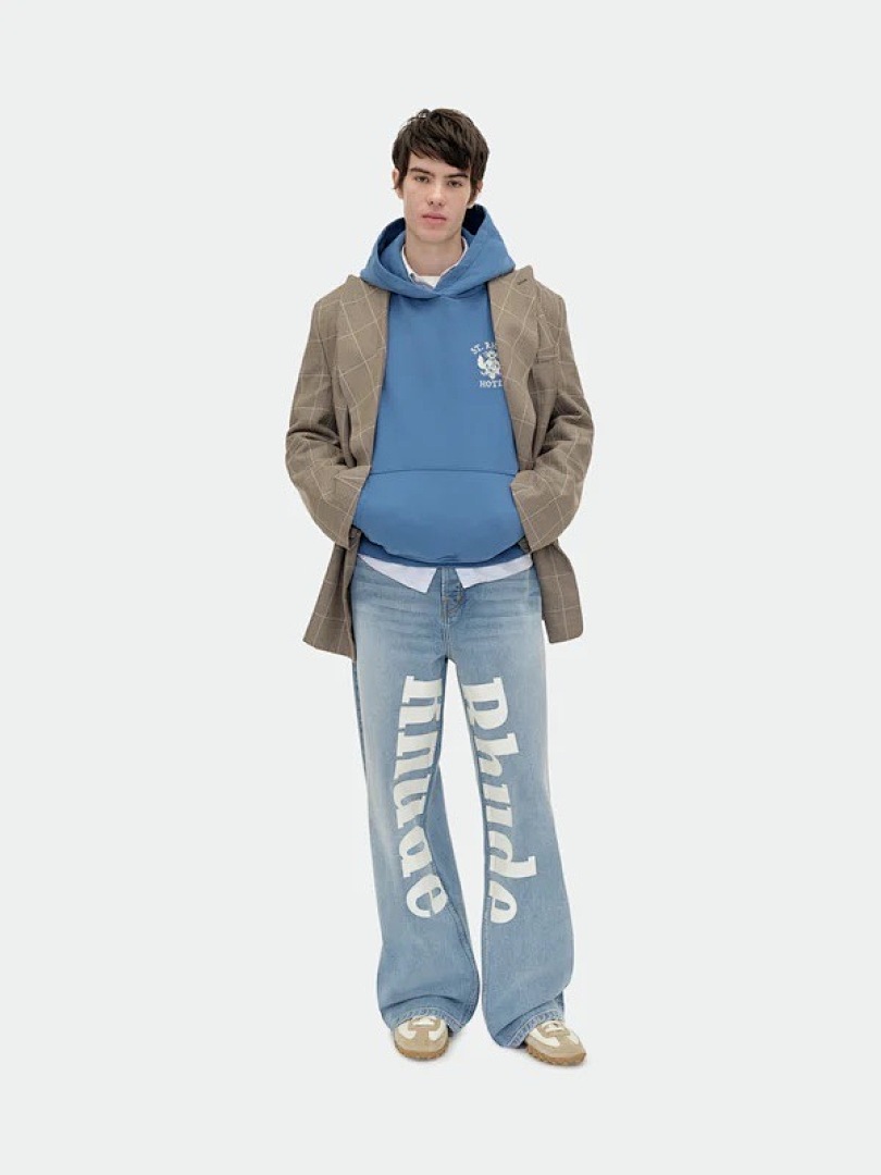 On Running ON SALE118 ST. RHUDE SEAL HOODIE Big Classic Print Short Wide BOXY Version Model : Blue S M L - Image 18
