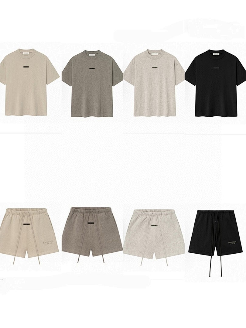 Essentials 148 Ess SS25 Classic Hoodie Label Print Short Silk Silver Gum Black Grey Brown Oatmeal XS-XL - Image 3