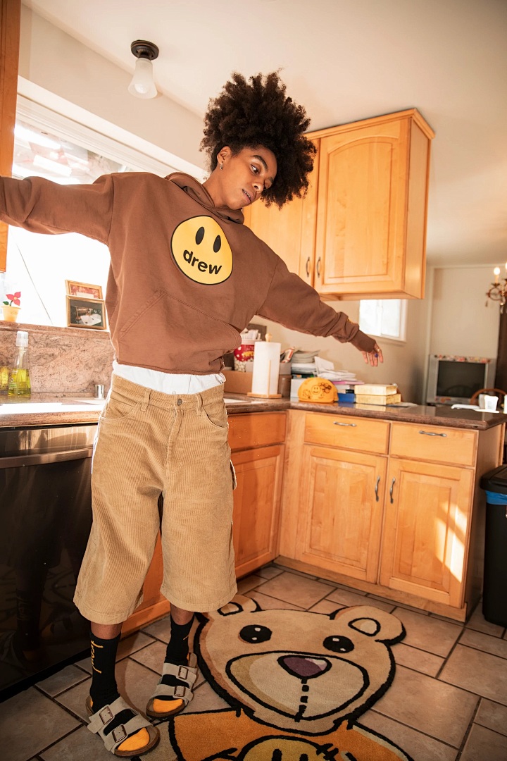 Drew House 228 Drew House SS22 New Mascot Hoodie Print Patchwork Velvet Coffee Brown S M L - Image 14