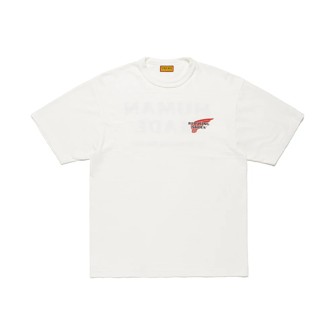 Human Made 118 HUMAN MADE X RED WING SHOES SS26 Collab Logo Print Collar Short Sleeve T : Black White S M L - Image 4