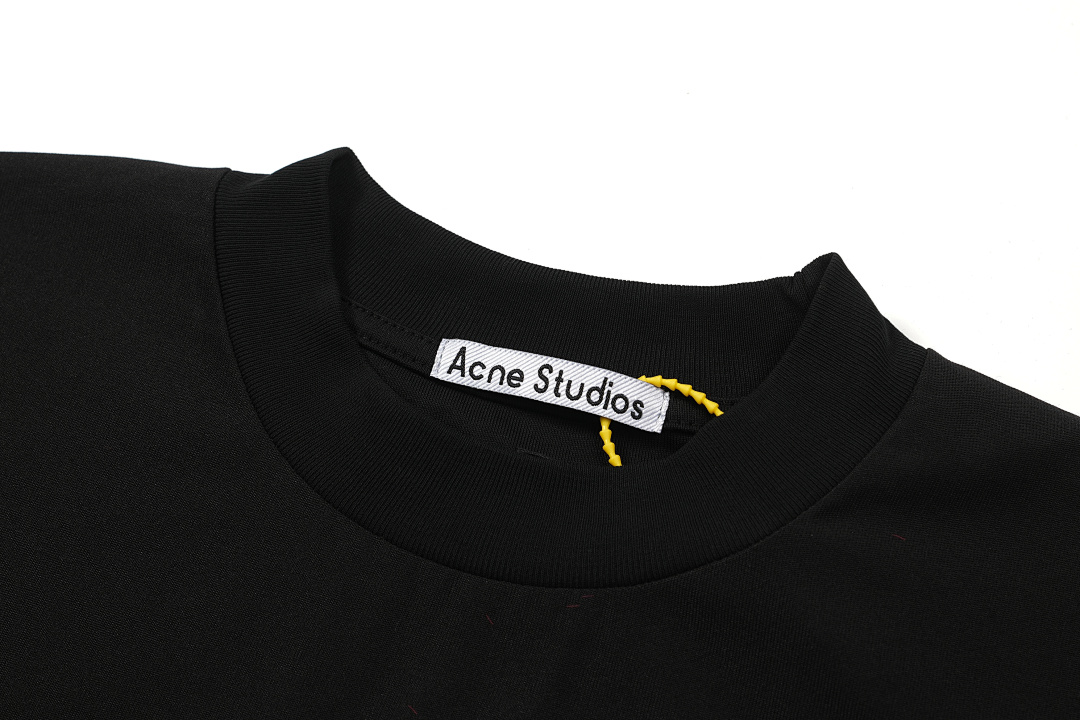 Acne Studios 148 AC Velvet LOGO Long Sleeve T Black White S-XL 8266# - Image 6