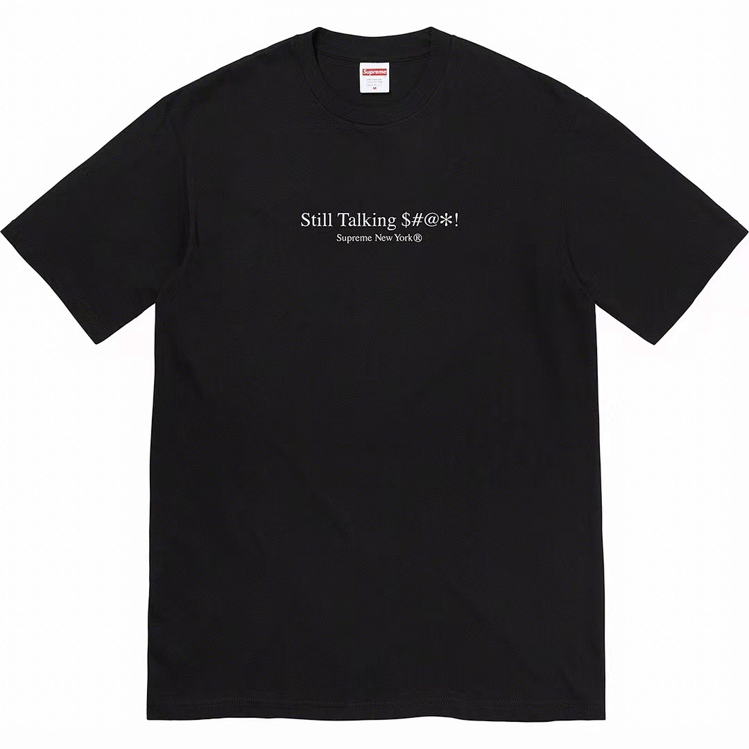 Supreme 118 22SS Still Talking Tee Logo Short Sleeve Black White S M L - Image 3