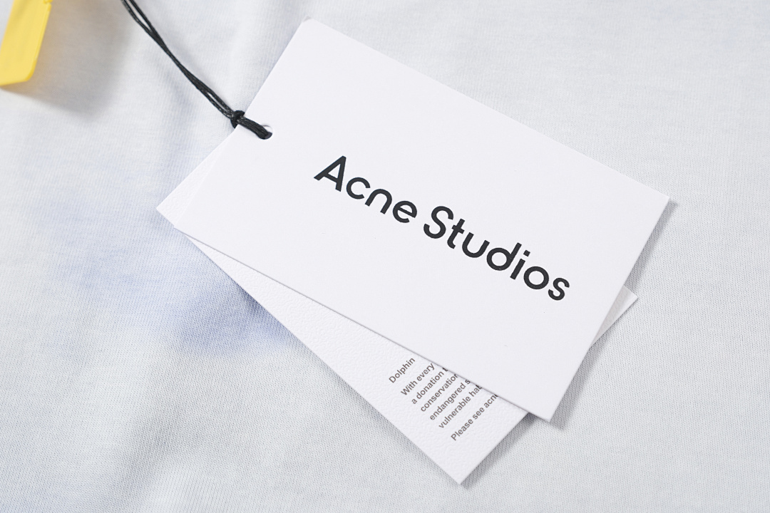 Acne Studios 118 AC LOGO Print Short Sleeve T White Light Blue Dark S-XL 8046# - Image 51