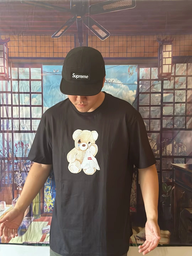 Supreme 138 SS25 BEAR TEE Small T Print Short Sleeve Black White S-XL - Image 39