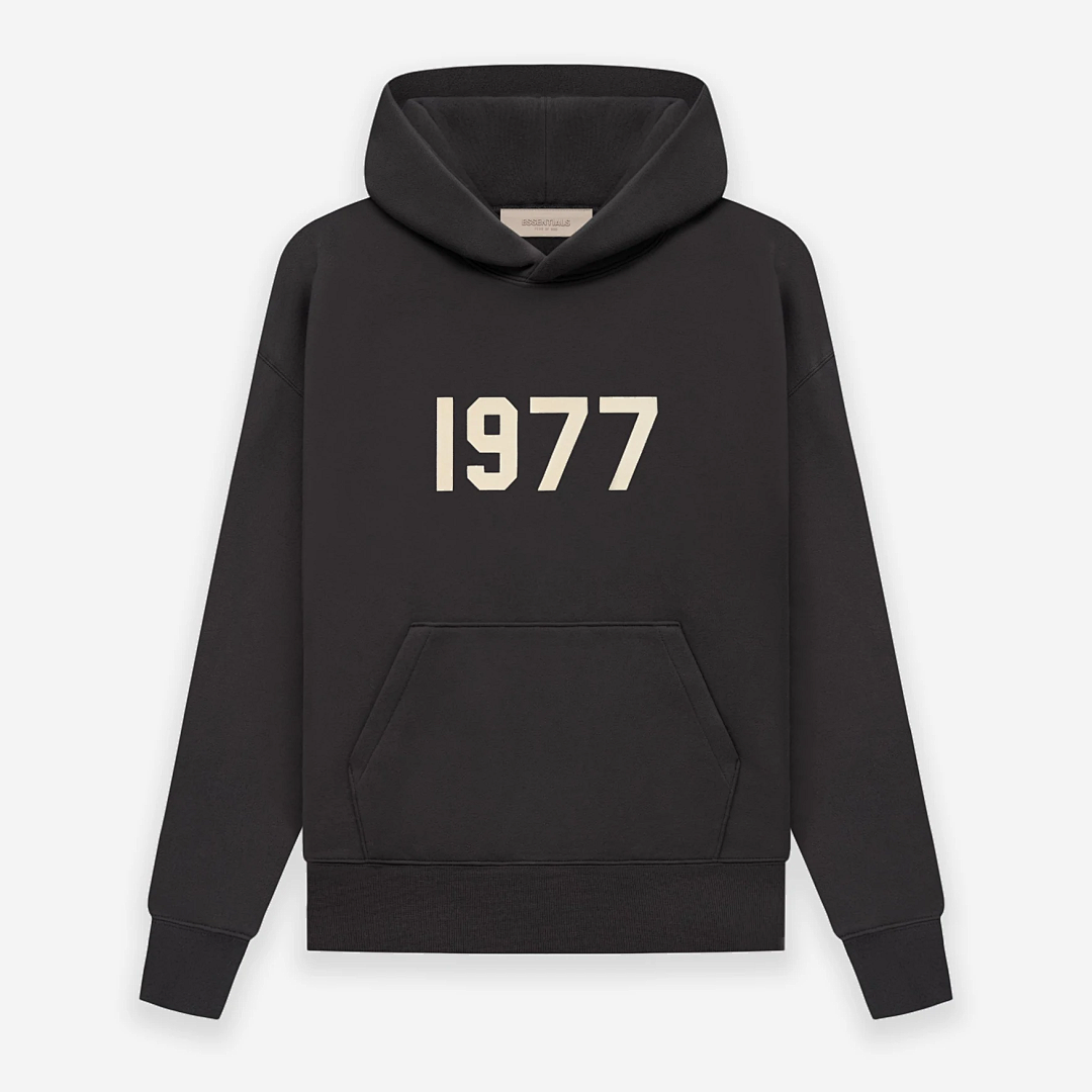 Essentials 218 ESS HOODIE 1977 Print Velvet Black Iron Dark Oatmeal XS-XL 460G Surface 6080# - Image 21