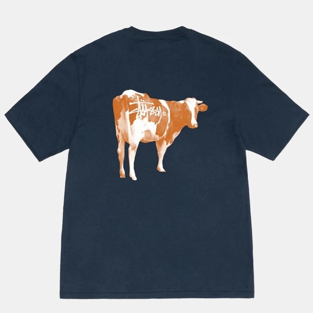 Stussy 98 Stu GRASSFED TEE Cream Print Short Sleeve T Black White Blue S M L - Image 5