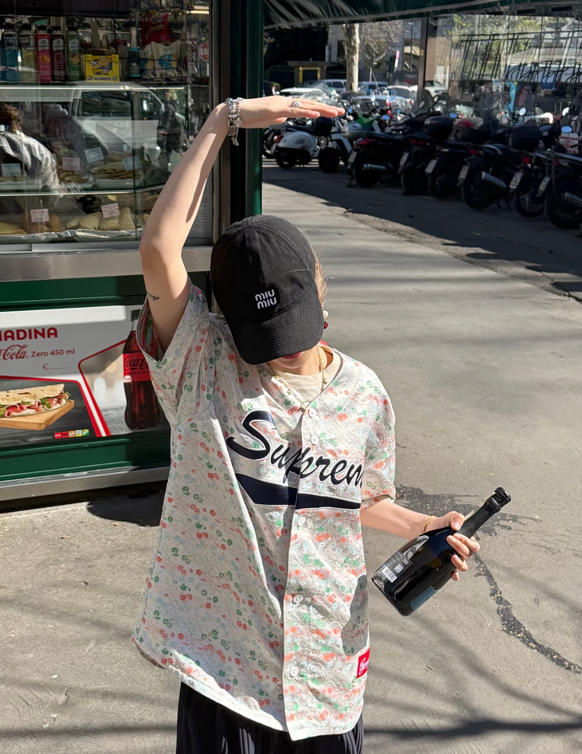 Supreme 298 SS26 KIMONO BASEBALL JERSEY Floral White Black Navy S-XL - Image 26