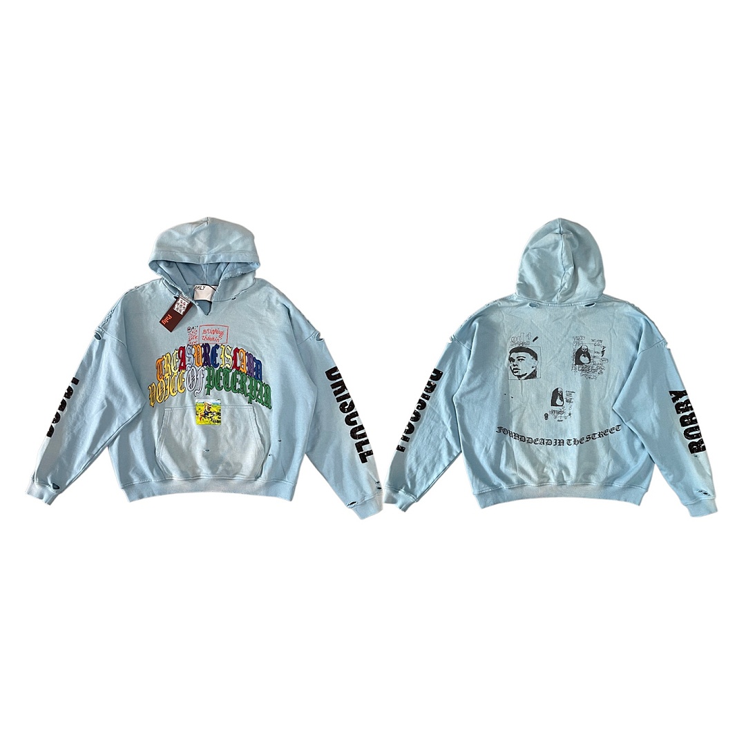 Unbranded 278 Paly Hollywood Bobby Driscoll Graphic-Print Distressed Hoodie : Kids Blue S M L - Image 3