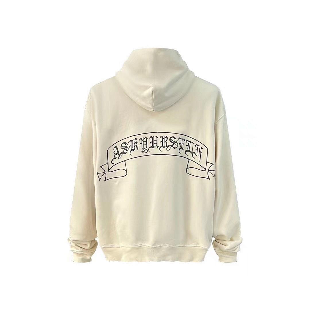 Unbranded 228 ASK ASKYURSELF Print Fleece Grey Apricot Black S-XL 4064# - Image 36