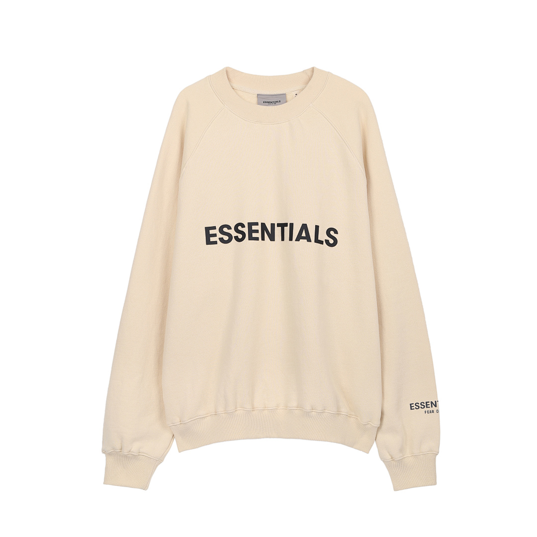 Essentials 98 FEAR OF GOD ESSENTIALS FOG Sleeve LOGO Collar White Blue Light Black Apricot High Grey Camel S-XL 6675# - Image 88