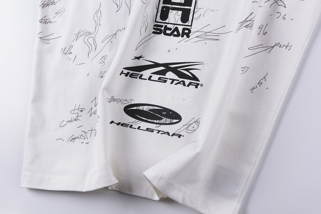 Hellstar 148 Hellstar Studios Wind Print Short T White S-XL - Image 14