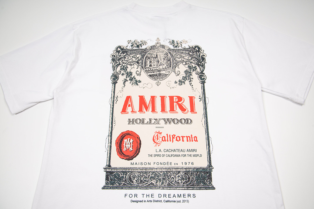 AMIRI 128 Logo 1976 Print Short Sleeve T Water Black White 9940# - Image 17