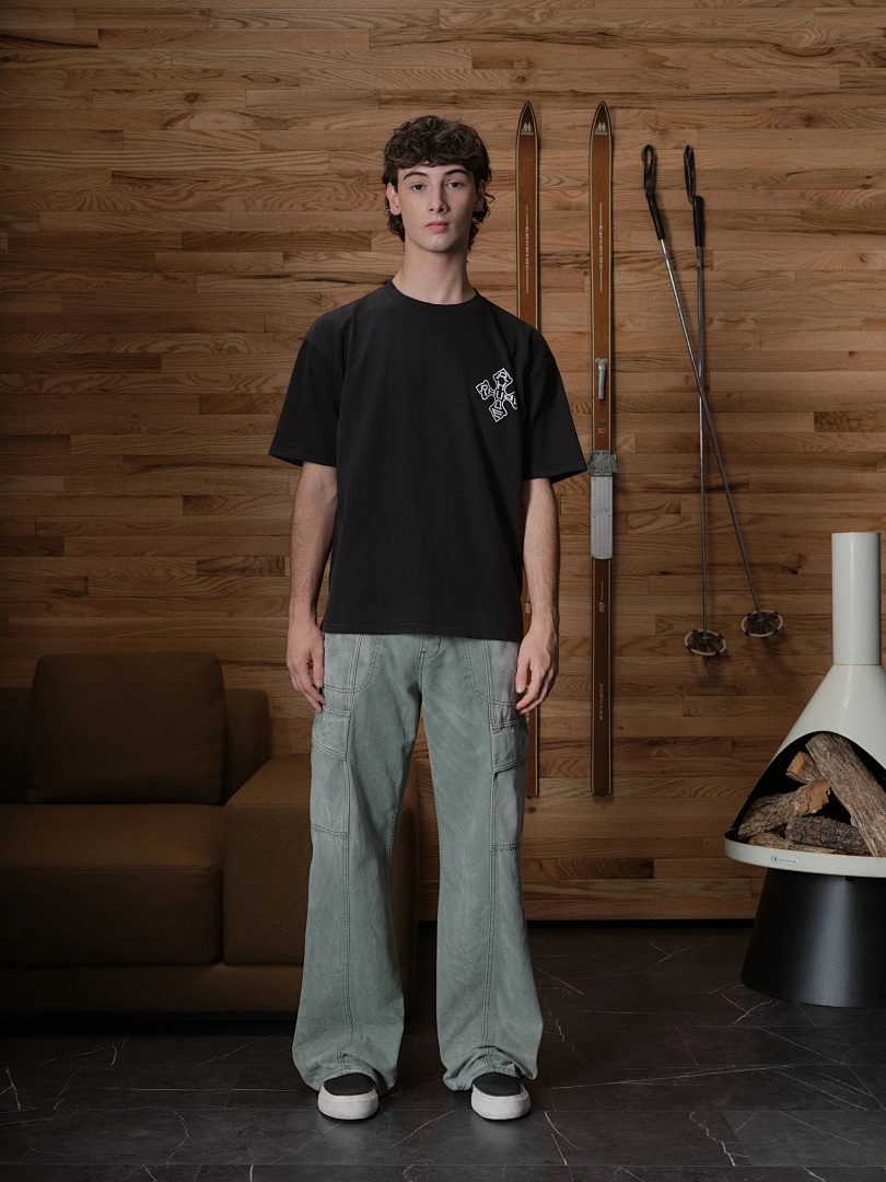 On Running ON SALE58 RHUD CROSS TEE Print Short Sleeve T : Apricot Black S M L - Image 13