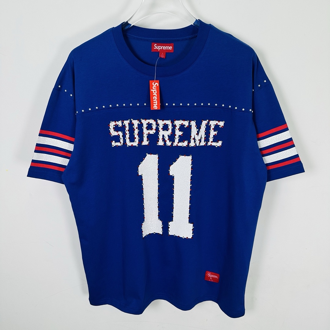 Supreme 238 SS26 STUDDED FOOTBALL TOP 11 No Diamond T Black Blue Apricot - Image 19