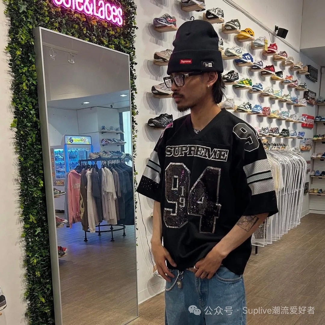 Supreme 258 SEQUIN FOOTBALL JERSEY Embroidered Black S-XL - Image 19
