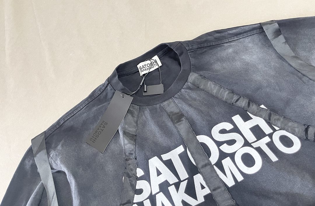 Unbranded 158 Satoshi Nakamoto Bondage Logo Long Sleeve T-Shirt Strap Patchwork T : Washed Black S M L - Image 8
