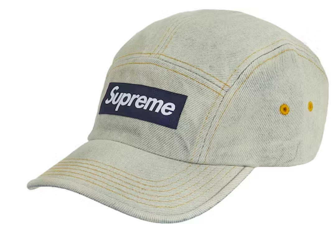Supreme 118 SS23 SUP DENIM CAMP CAP Single Water (Blue Black) - Image 13