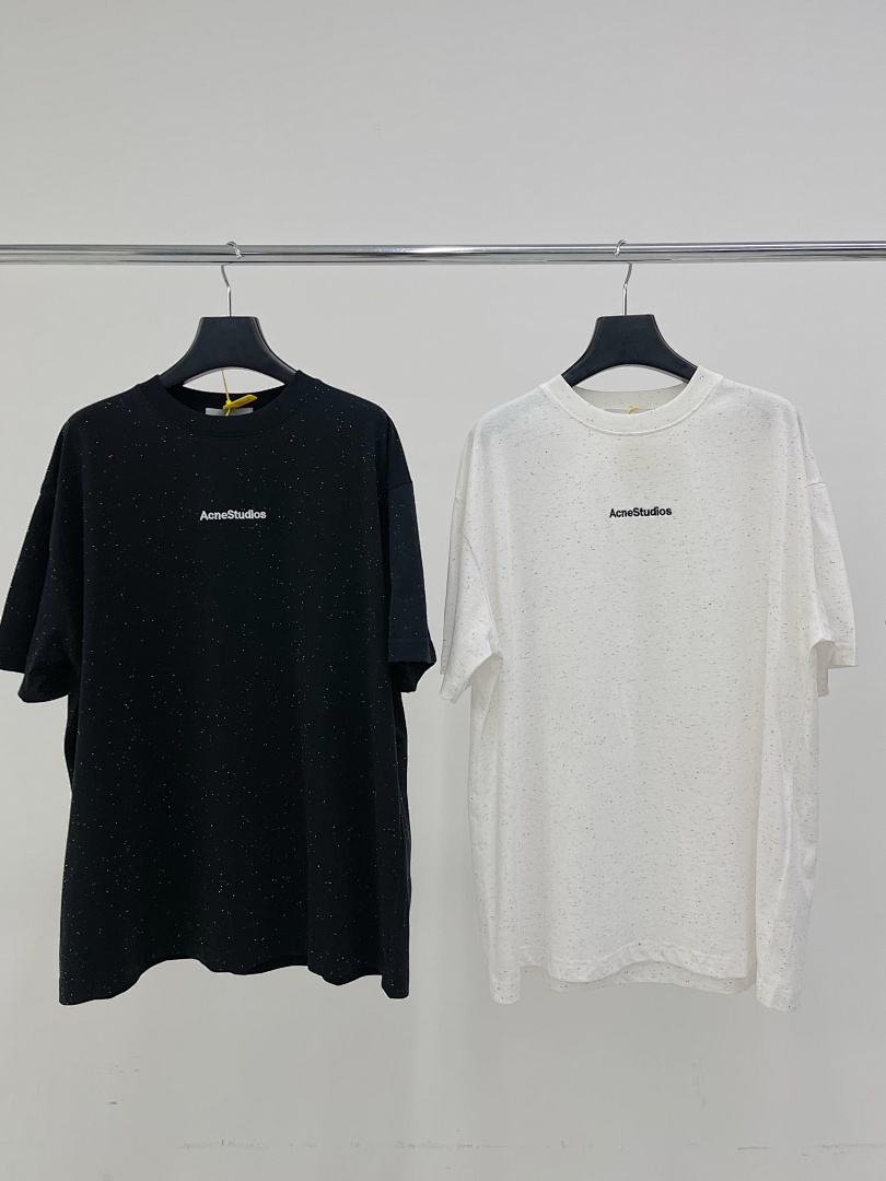 Acne Studios 118 AC Color Small Label LOGO Short Sleeve T Black White S-XL 8054# - Image 18