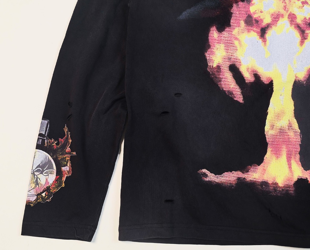 Chanel 168 Chew Forever Fire Flame Long Sleeve : Water Black :S M L - Image 7