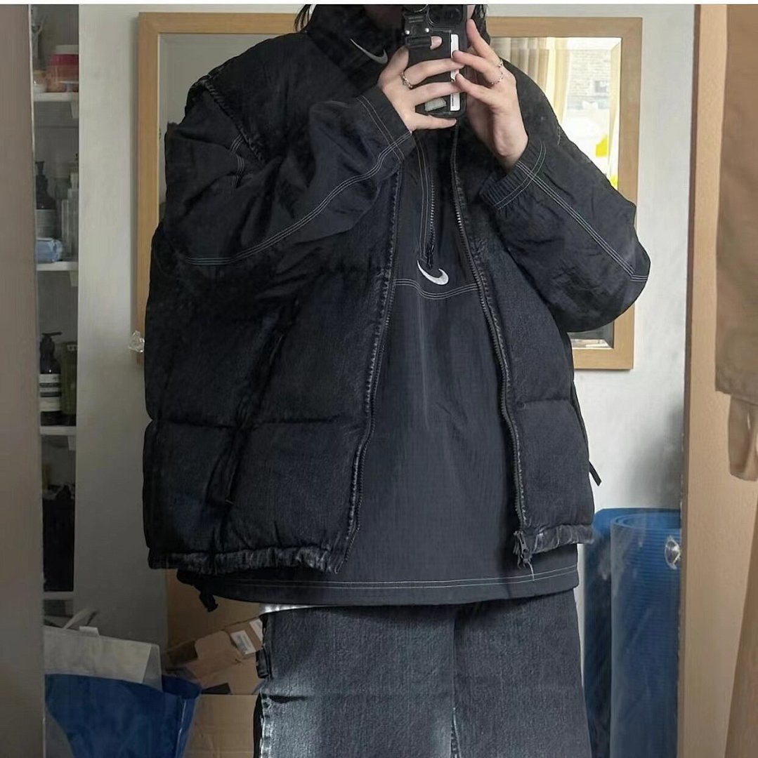 Supreme 438 SUP Collab DENIM PUFFER VEST Black Blue S M L - Image 8