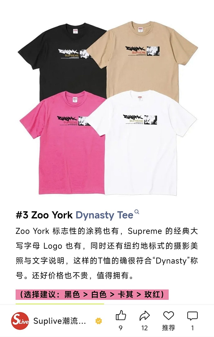 Supreme 128 SUP X ZOO YORK DYNASTY TEE Print Short Sleeve T Black White S-XL - Image 22