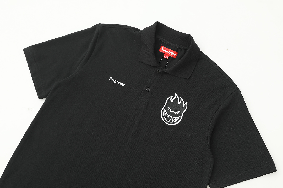 Ralph Lauren 258 SS26 Polo Small Fire Embroidered Canvas Short Sleeve : Black White S-XL - Image 11