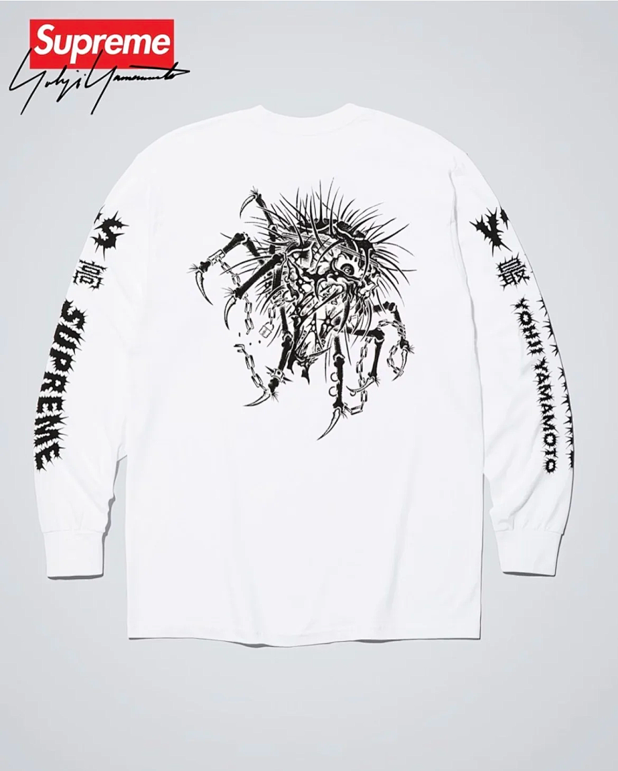 Supreme 178 Y'S Long Sleeve T Mountain Collab L/S TEE Double Print Black White S - Image 25