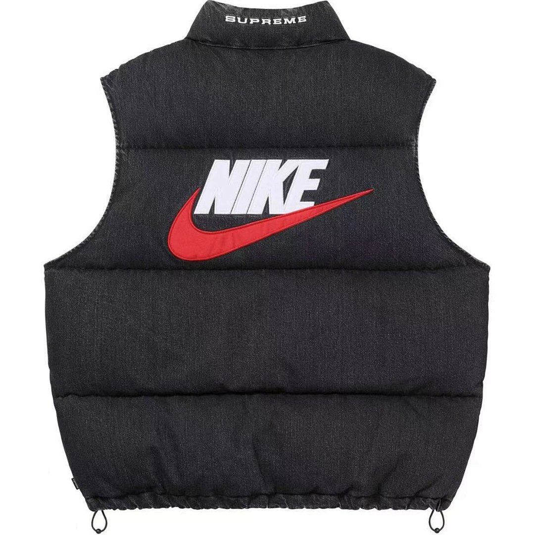 Supreme 438 SUP Collab DENIM PUFFER VEST Black Blue S M L - Image 3