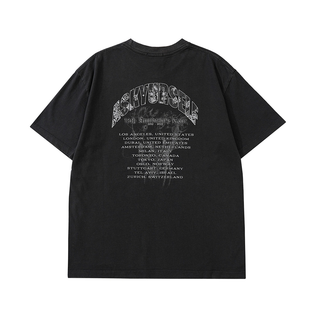 Unbranded 118 ASK ASKYURSELF Sea All Star Print Short Sleeve T Black S-XL 4084# - Image 3