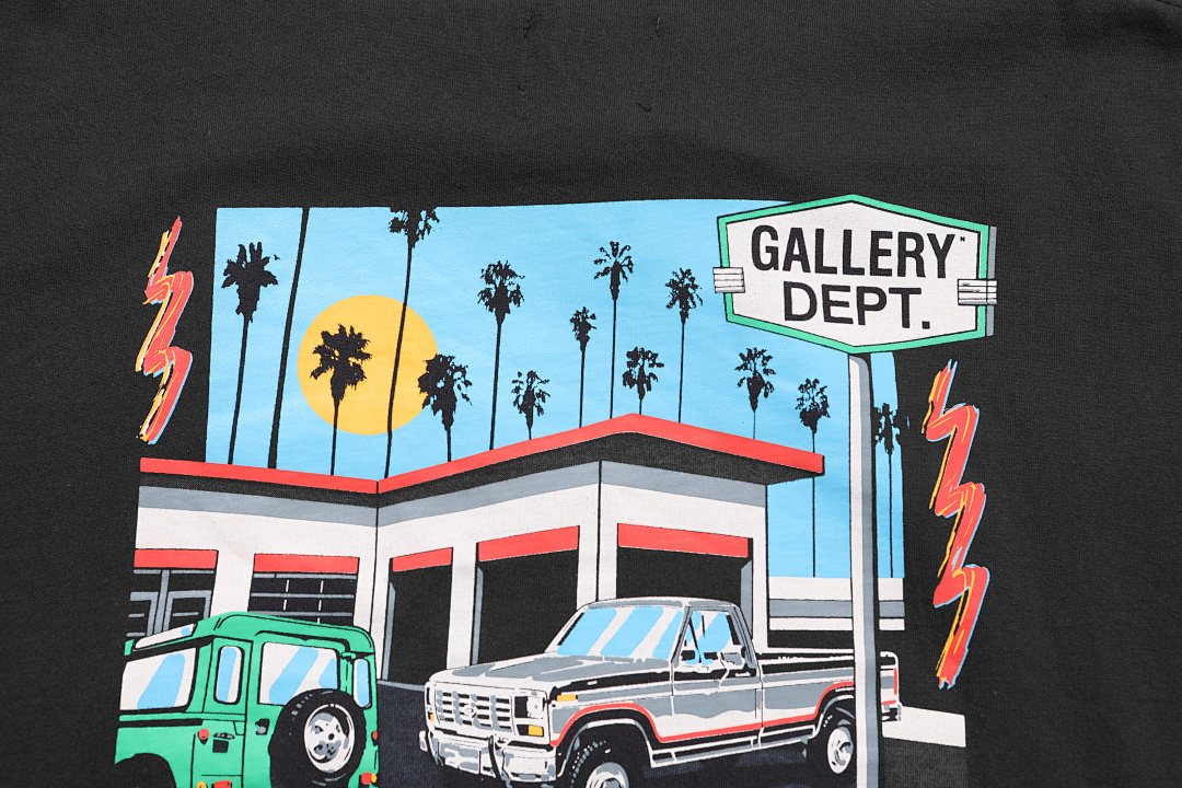 Gallery Dept 98 Gallery Dept Drive Thru Tee High Color Print Short Sleeve T Black S-XL 3606# - Image 24