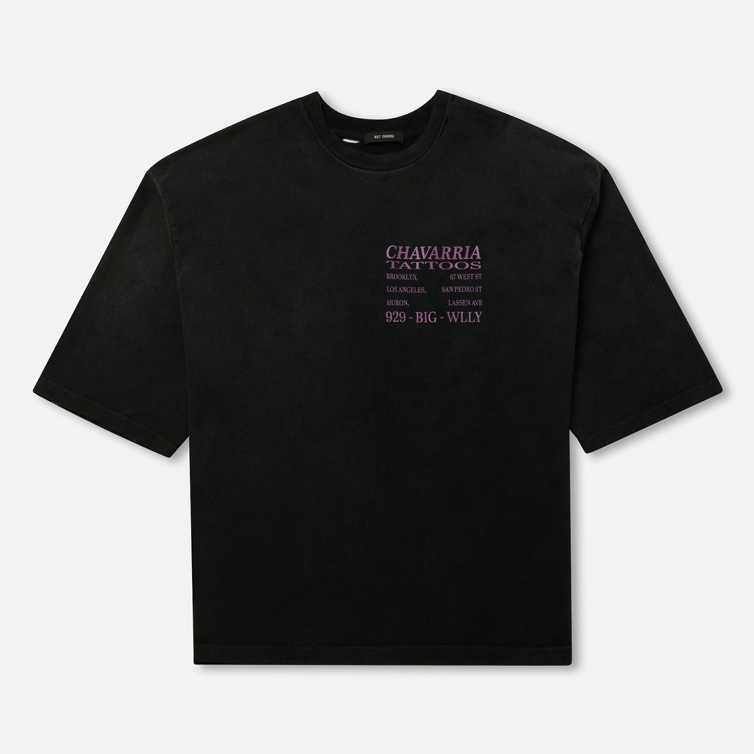 Chanel 148 WillyChavarria High Mens Womens Wide Washed Short Sleeve : S M L XL Water Black Willy - Image 3
