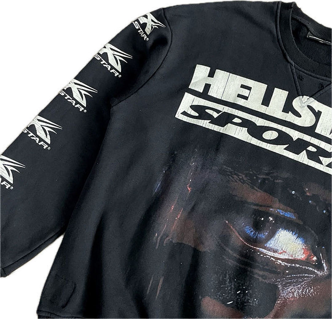 Hellstar 228 Hellstar Studios Sports 96 Crewneck Hoodie Water Black S-M-L-XL - Image 7