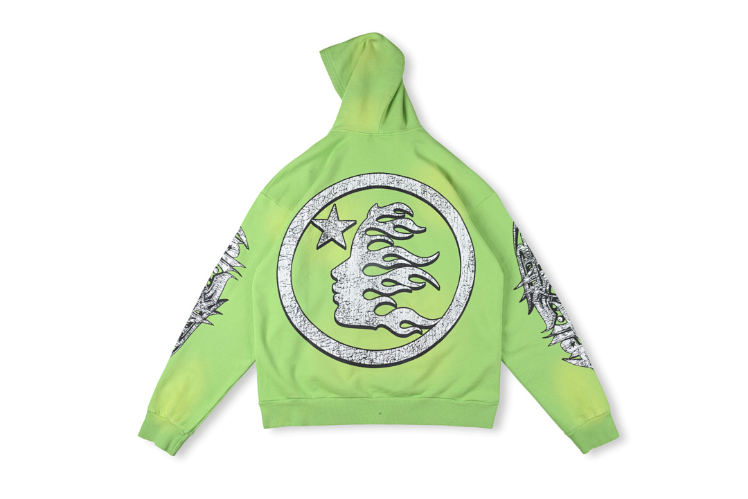 Hellstar 318 Hellstar Studios RECORDS Hoodie Mens Womens Green S-XL - Image 3