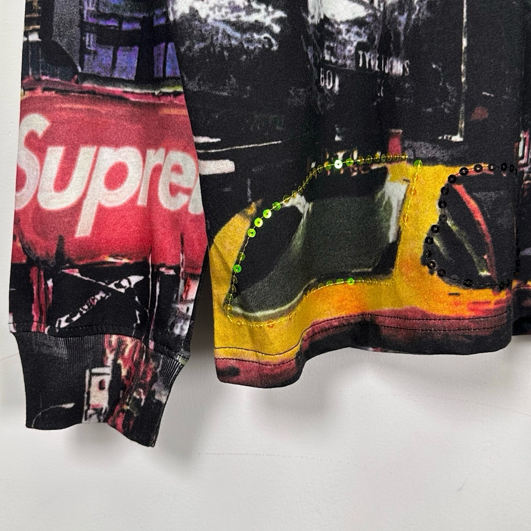 Supreme 298 SS25 SKYLINE SEQUIN L/S TOP Sky Stitching Long Sleeve Black Blue S-XL - Image 21