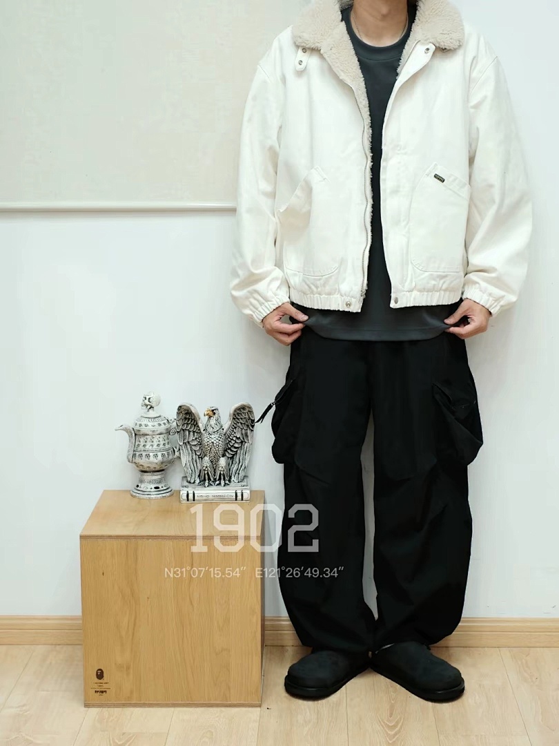 Supreme 598 24Fw Faux Shearling Lined Bomber Jacket Velvet Black White Water Blue S-XL - Image 91