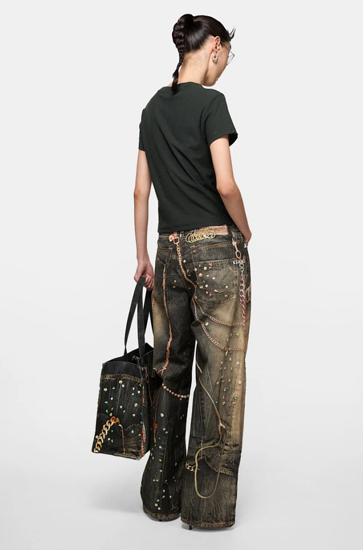 Acne Studios 128 AC Velvet LOGO Short Sleeve T Black White S-XL 8366# - Image 38