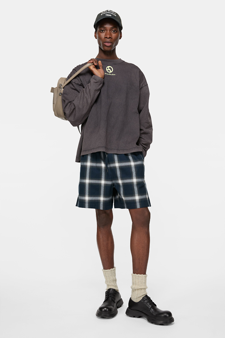 Acne Studios 138 AC Print Long Sleeve T Black White S-XL 3100# - Image 37