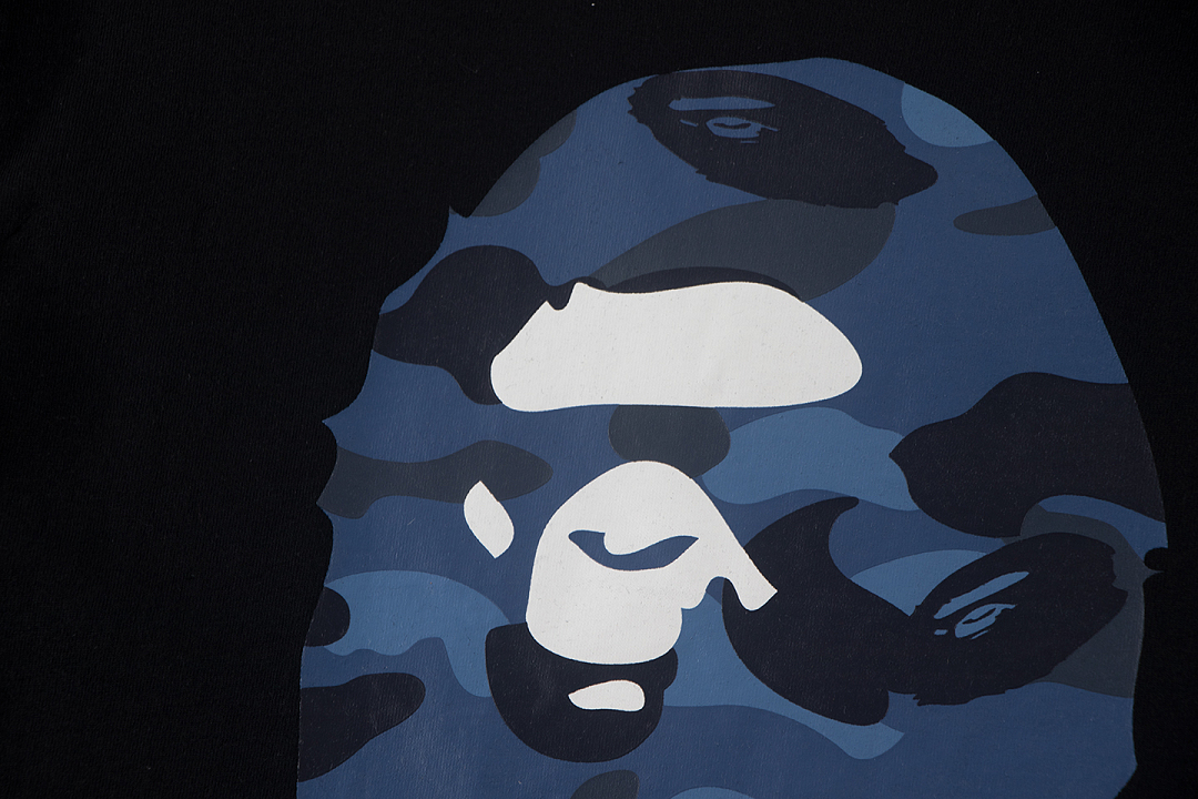 Bape 148 TOP Print Collar Short Sleeve T Black White S-XL - Image 8