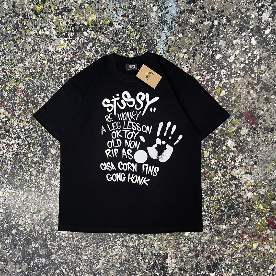 Stussy 108 Stu Print Short Sleeve T : Black White S Ｍ L XL XXL - Image 3