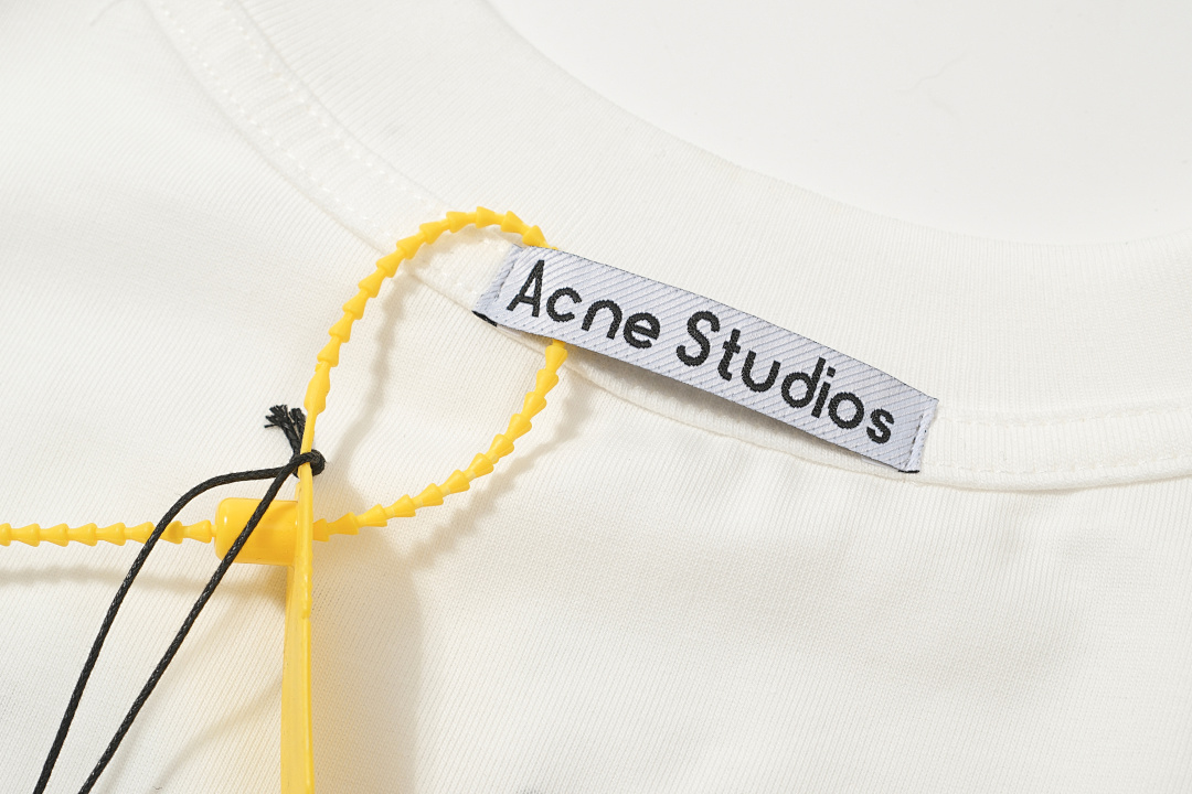 Acne Studios 148 AC LOGO Diamond Print Long Sleeve T White S-XL 3292# - Image 14