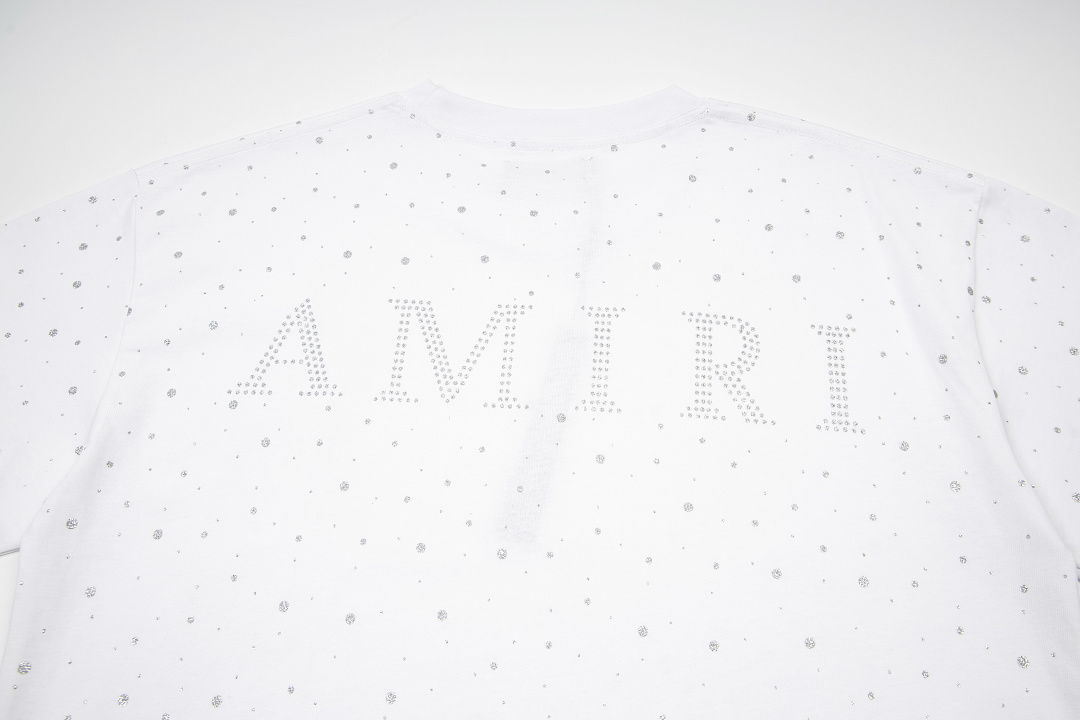 AMIRI 128 26Ss New Logo Diamond Starry Short Sleeve T Black White S M L XL 9928# - Image 17