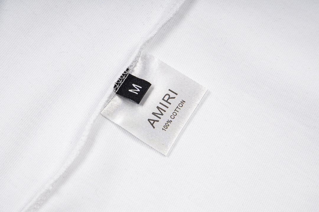 AMIRI 118 Wide Version Model Short Sleeve T Logo Print High Wind Black White S M L XL 9905# - Image 21