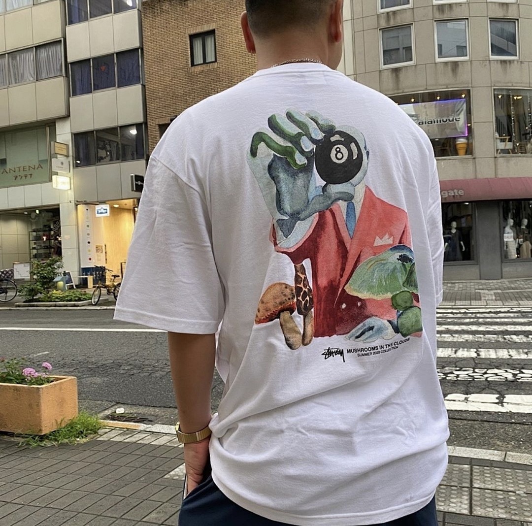 Stussy 108 STU 8 No In The Clouds Tee Black Print Short Sleeve T Mens Womens : White S -XXL - Image 15