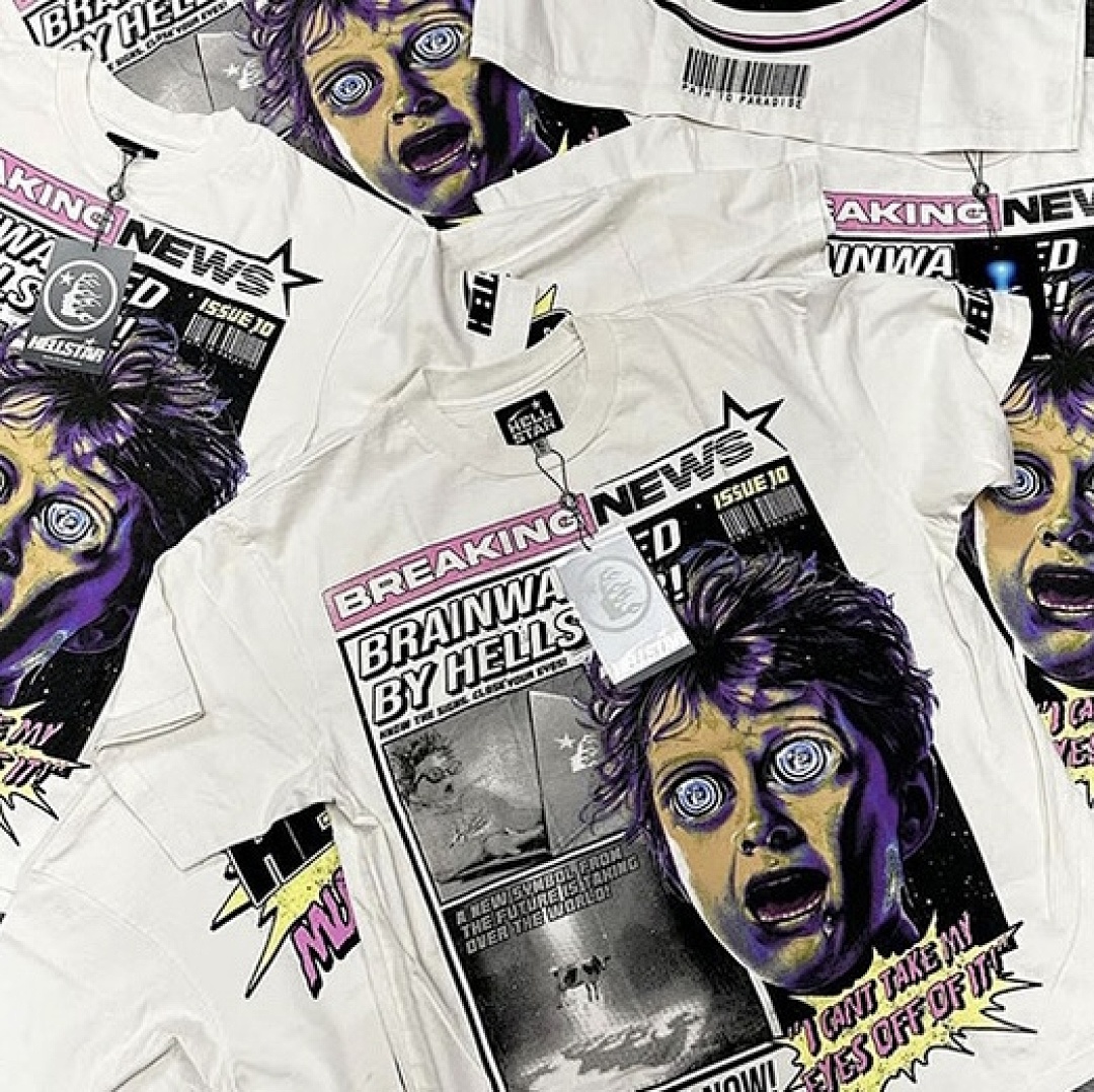 Off-White 128 Hellstar Must Be Stopped Wind Logo Sea Short Sleeve T Tee Off White S-M-L-XL - Image 19