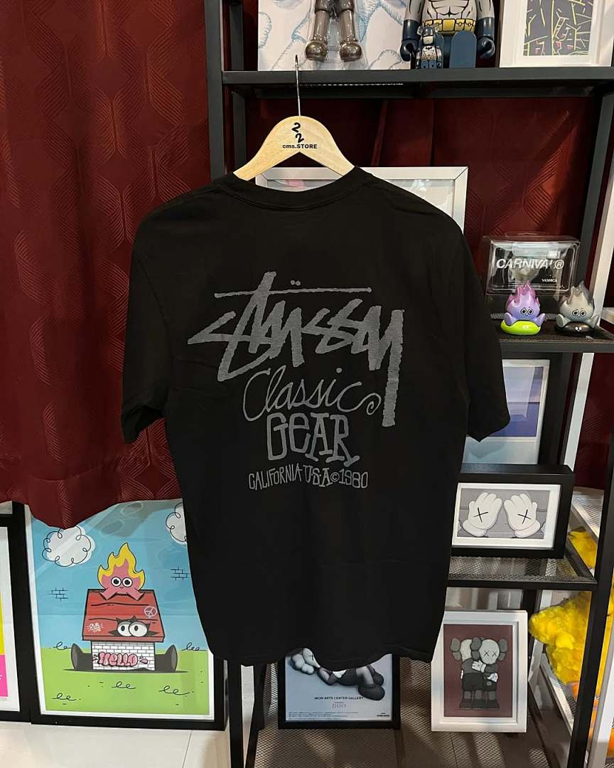 Stussy 108 STU 25SS CLASSIC GEAR TEE PIGMENT DYED Print Short Sleeve T : Black White S M L - Image 7