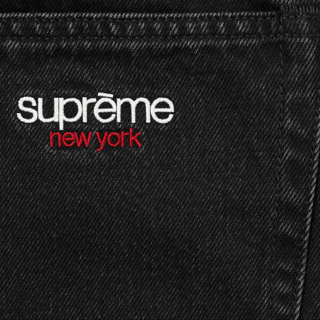 Supreme 268 25SS Baggy Denim Short Wide Single 7 Black Blue 30 32 34 36 - Image 7