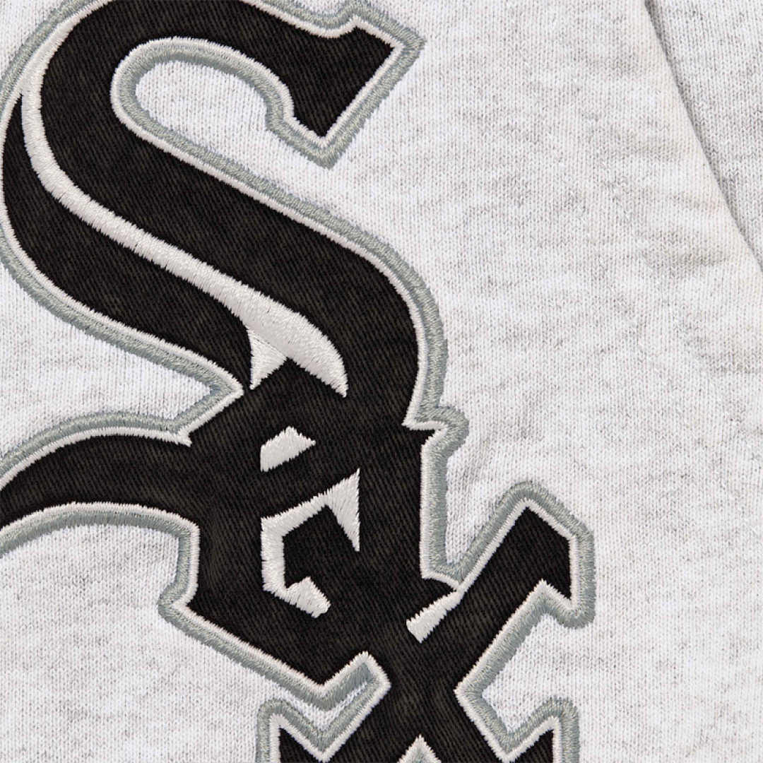 Supreme 468 CHICAGO WHITE SOX™ ZIP UP HOODED SWEATSHIRT Black Floral Grey S M L - Image 9